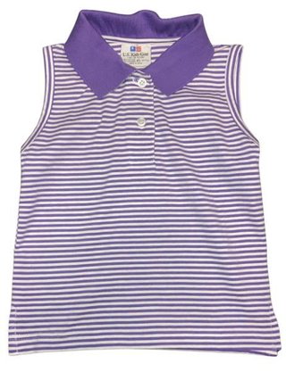 U.S. Kids Golf girls polo junior fille, violet/blanc