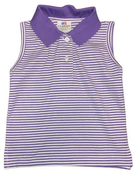 U.S. Kids Golf girls polo junior fille, violet/blanc