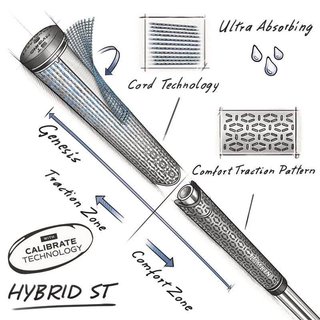 Lamkin ST+2 Hybrid with Calibrate grip, noir/vert, MIDSIZE