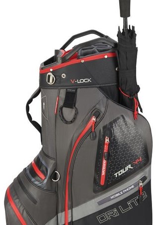 Big Max Dri Lite V-4 Organizer sac de chariot, charcoal/black/red