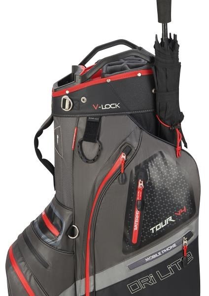 Big Max Dri Lite V-4 Organizer sac de chariot, charcoal/black/red