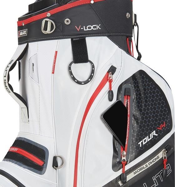 Big Max Dri Lite V-4 Organizer cart bag, noir/blanc/rouge