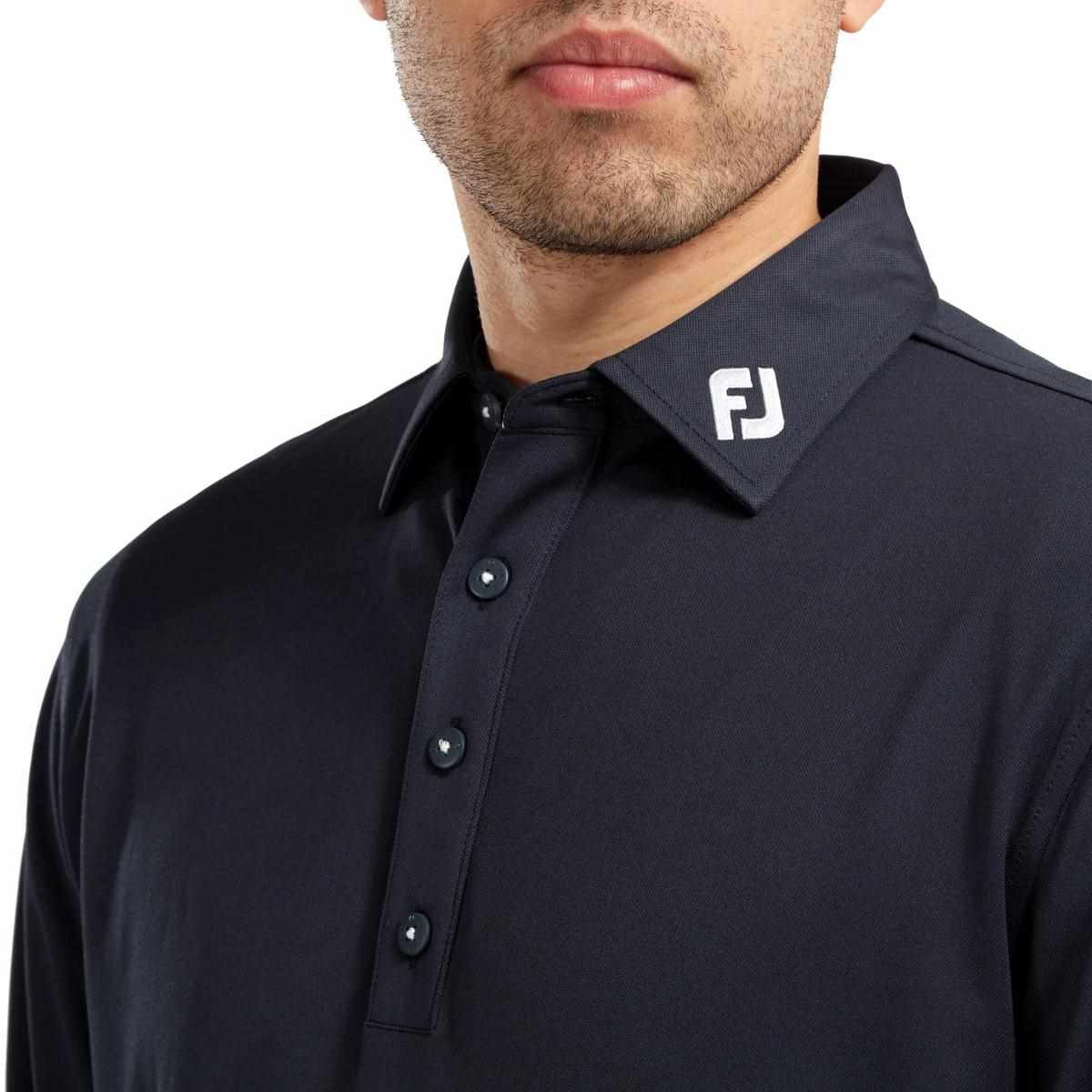 FootJoy Long Sleeve Thermocool Self Athletic Fit polo homme, navy