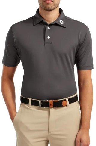 FootJoy Stretch Pique Solid polo homme, charcoal