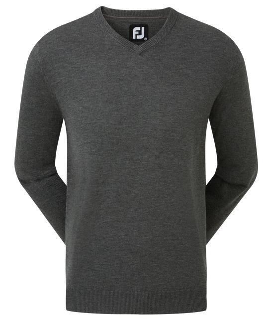 FootJoy Wool Blend V-Neck pull homme, gris foncé