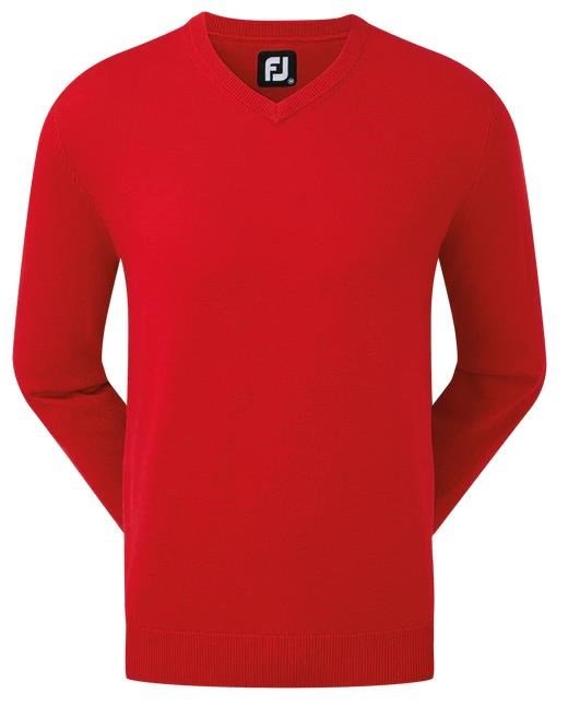 FootJoy Wool Blend V-Neck pull homme, rouge