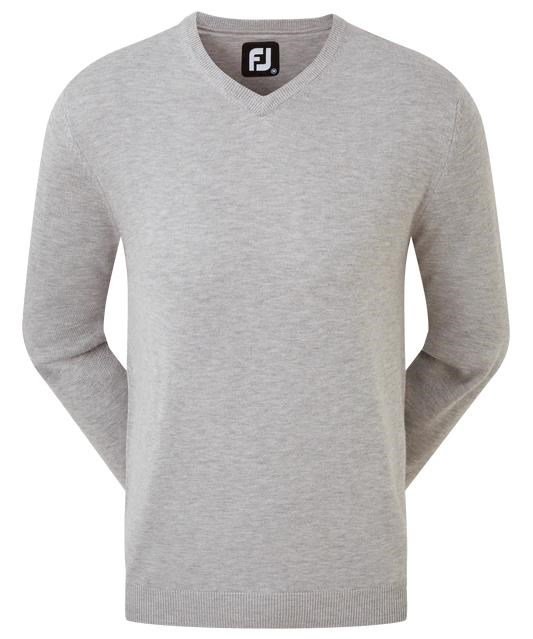 FootJoy Wool Blend V-Neck pull homme, heather grey