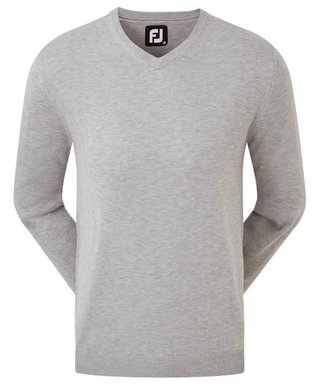 FootJoy Wool Blend V-Neck pull homme, heather grey