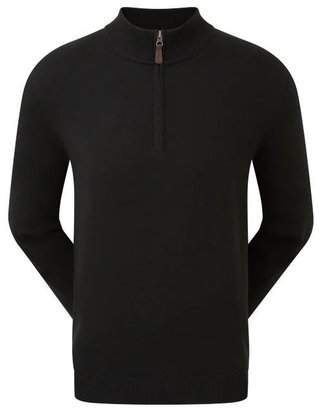 FootJoy Wool Blend 1/2 Zip pull homme, noir