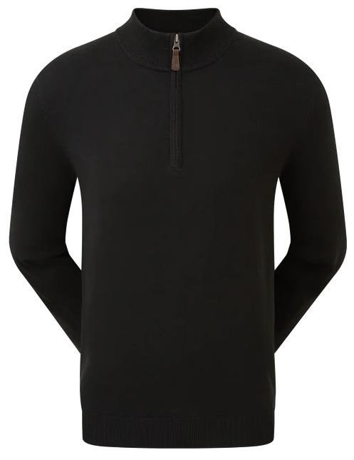 FootJoy Wool Blend 1/2 Zip pull homme, noir