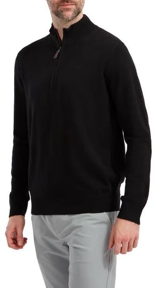 FootJoy Wool Blend 1/2 Zip pull homme, noir