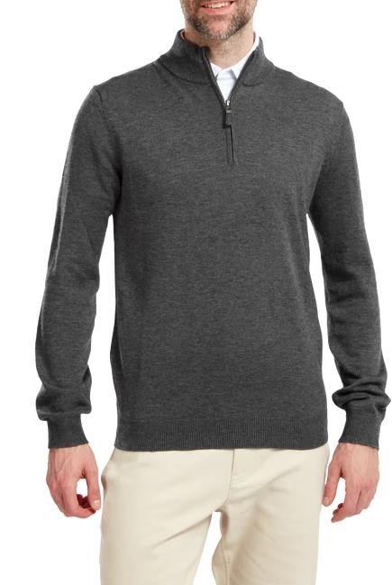 FootJoy Wool Blend 1/2 Zip pullover homme, gris