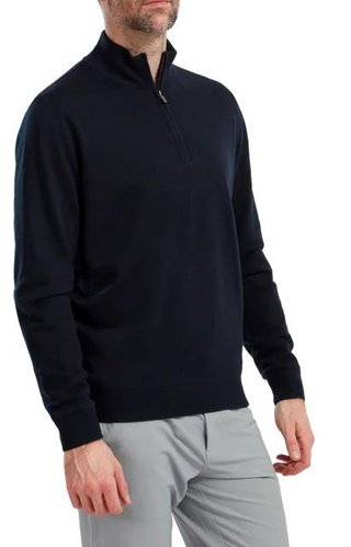 FootJoy Wool Blend 1/2 Zip Lined pullover homme, marine