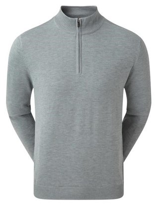 FootJoy Wool Blend 1/2 Zip Lined pull homme, heather grey