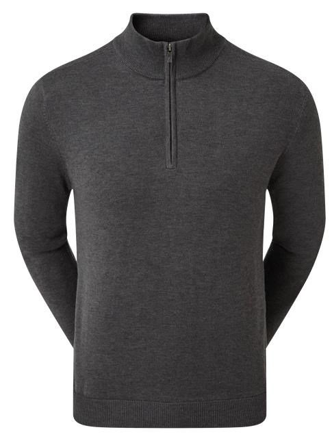 FootJoy Wool Blend 1/2 Zip Lined pullover homme, charcoal