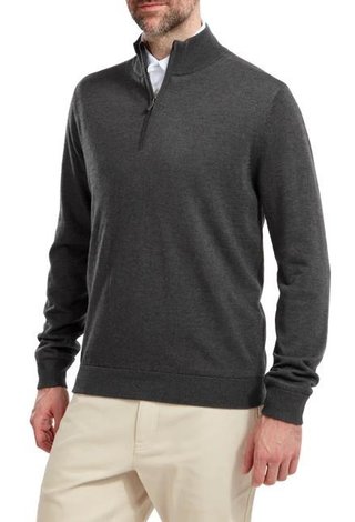 FootJoy Wool Blend 1/2 Zip Lined pullover homme, charcoal
