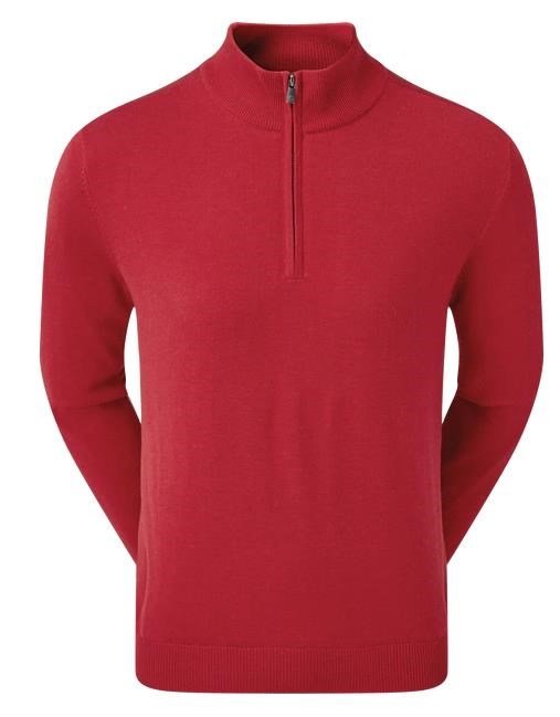FootJoy Wool Blend 1/2 Zip Lined pullover homme, rouge