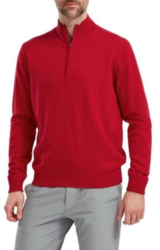 FootJoy Wool Blend 1/2 Zip Lined pullover homme, rouge