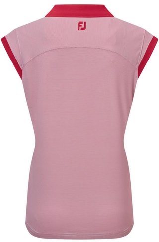 FootJoy End on End Striped Lisle polo sans manches femme, rouge/blanc