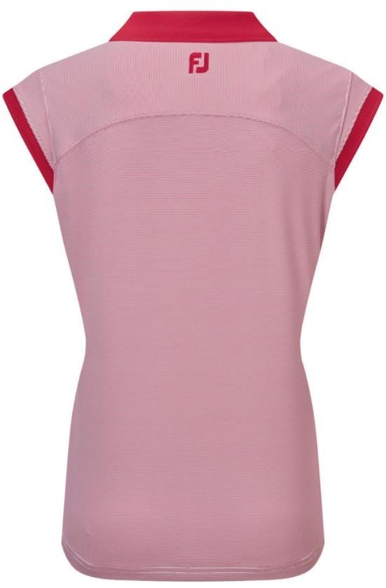 FootJoy End on End Striped Lisle polo sans manches femme, rouge/blanc
