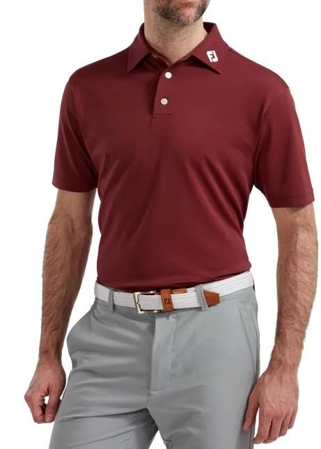 FootJoy Stretch Pique Solid polo homme, bordeaux