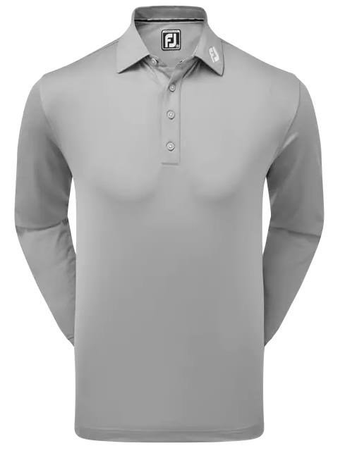 FootJoy Long Sleeve Thermocool Self Athletic Fit polo homme, gris
