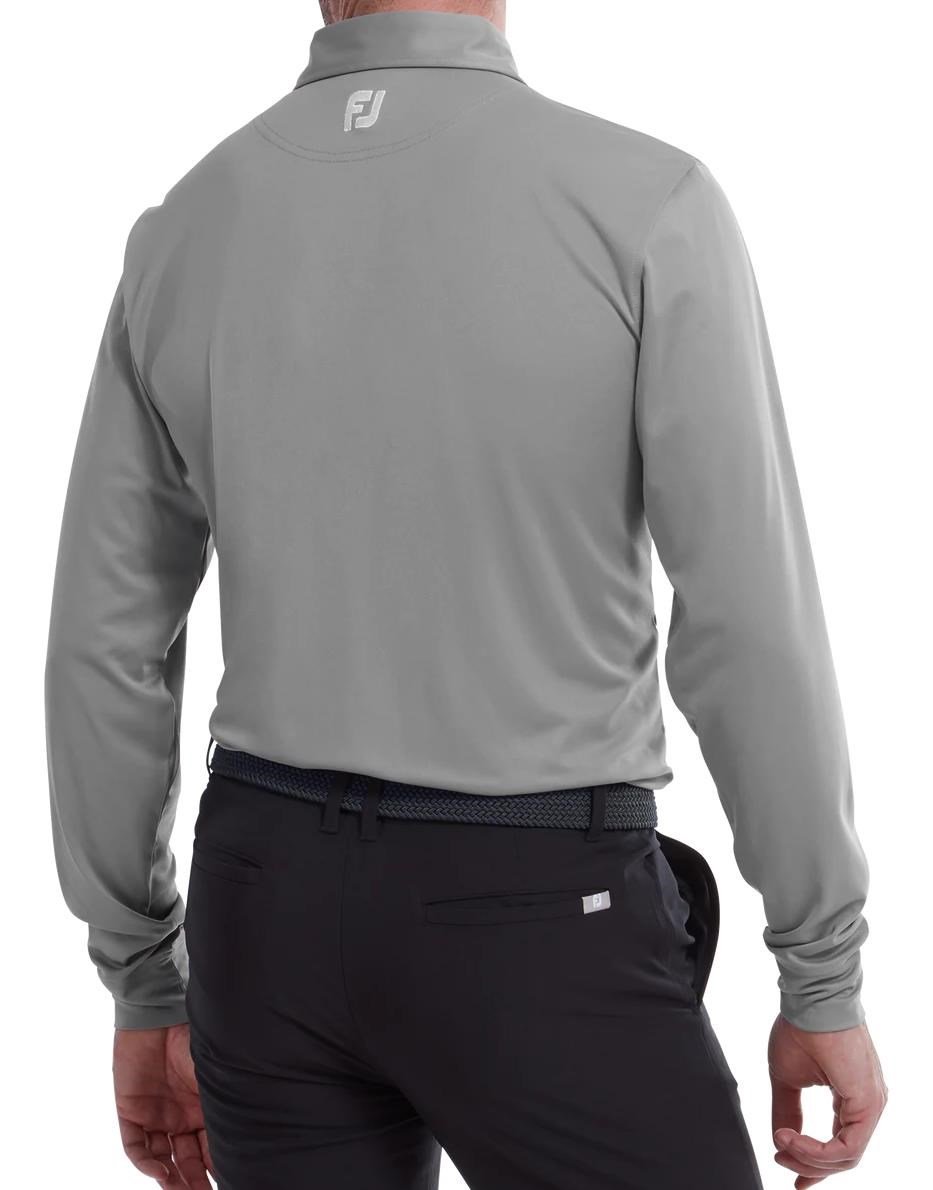 FootJoy Long Sleeve Thermocool Self Athletic Fit polo homme, gris