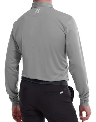 FootJoy Long Sleeve Thermocool Self Athletic Fit polo homme, gris