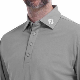 FootJoy Long Sleeve Thermocool Self Athletic Fit polo homme, gris