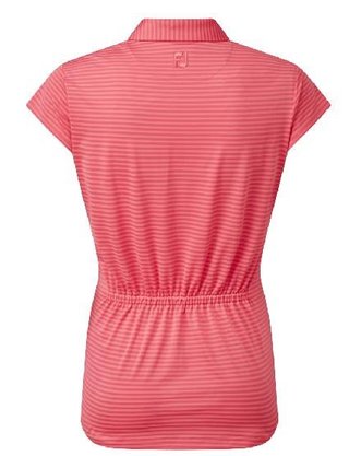 FootJoy Tonal Stripe Lisle polo femme, coral