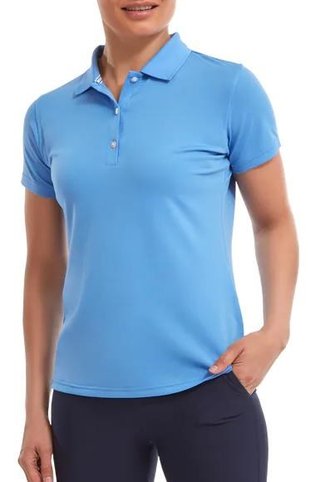 FootJoy Stretch Pique Solid polo femme, bleu clair