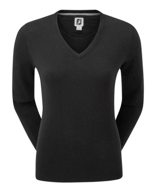 FootJoy Wool Blend V-Neck pull femme, noir