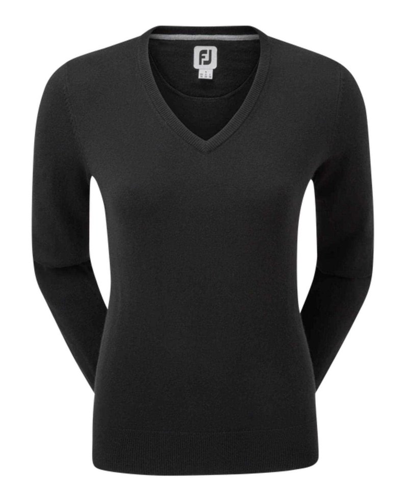 FootJoy Wool Blend V-Neck pull femme, noir