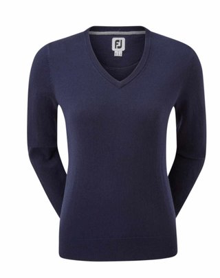 FootJoy Wool Blend V-Neck pull femme, navy
