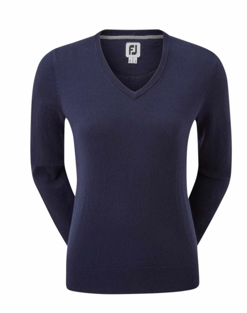 FootJoy Wool Blend V-Neck pull femme, navy