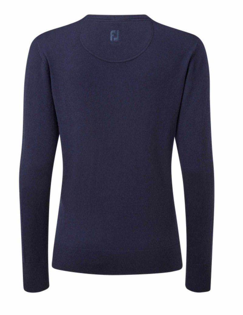 FootJoy Wool Blend V-Neck pull femme, navy