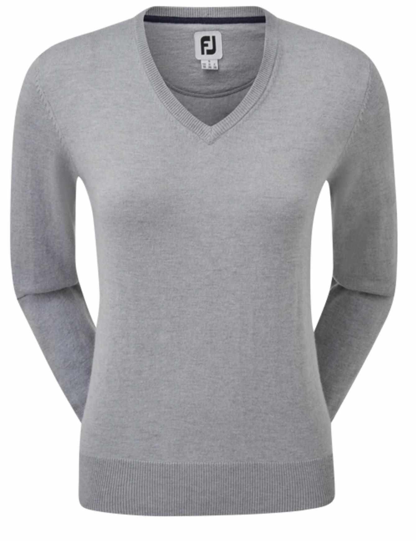 FootJoy Wool Blend V-Neck pull femme, gris