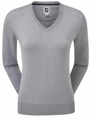 FootJoy Wool Blend V-Neck pull femme, gris