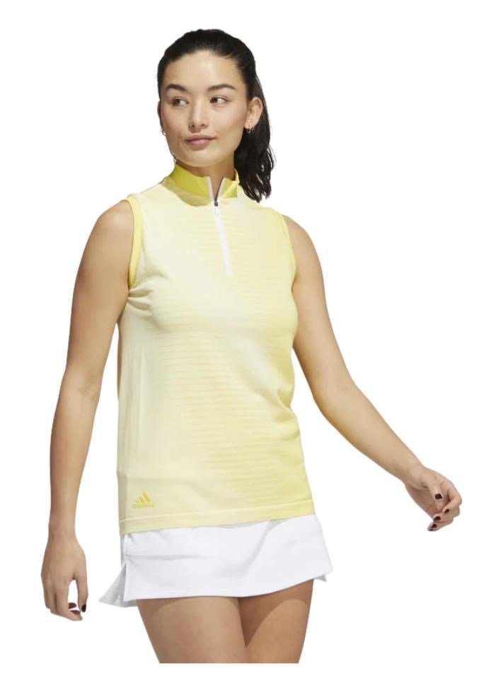 Adidas Primeknit polo sans manches femme, jaune