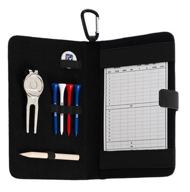PGA Tour Real Leather Score Card and Accessory Wallet, noir