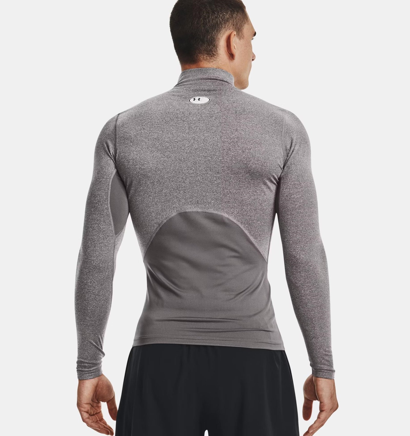 Under Armour ColdGear® Compression Mock haut thermique homme, charcoal light heather/black