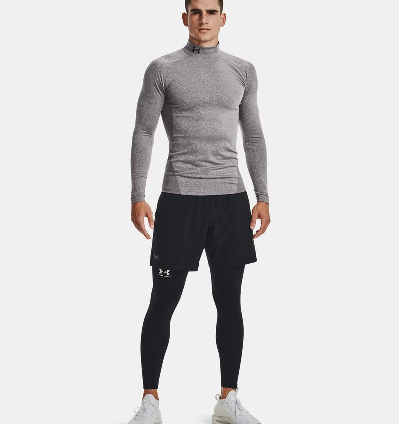 Under Armour ColdGear® Compression Mock haut thermique homme, charcoal light heather/black
