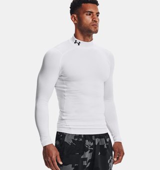 Under Armour ColdGear® Compression Mock haut thermique homme, blanc