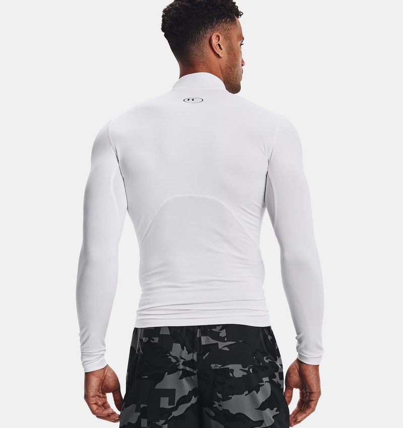 Under Armour ColdGear® Compression Mock haut thermique homme, blanc
