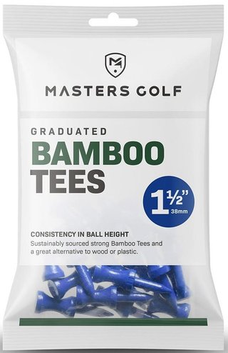 Masters Golf Masters Graduated Bamboo tees 38mm (1 1/2"), 25tees, bleu