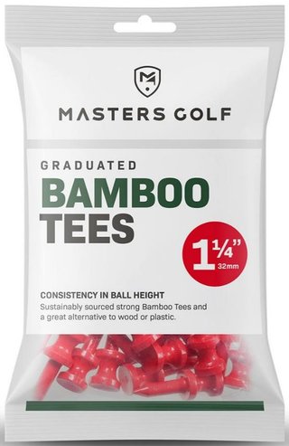 Masters Golf Masters Graduated Bamboo tees 32mm (1 1/4"), 25tees, rouge