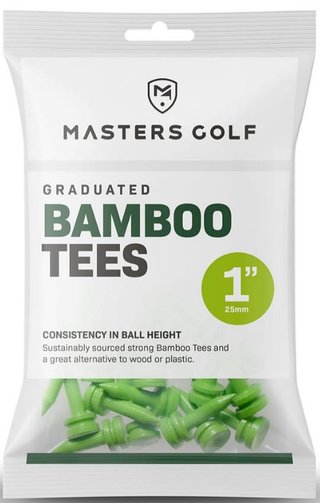 Masters Golf Masters Graduated Bamboo Tees 25mm (1"), 25 tees, lime