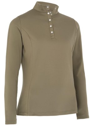 Callaway Thermal Longsleeve Fleece Back Jersey polo femme, industrial green