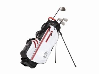 JuCad Waterproof 2in1 stand bag, noir/blanc/rouge