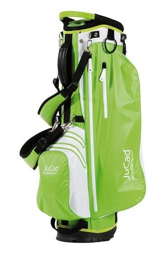 JuCad Waterproof 2in1 stand bag, vert/blanc